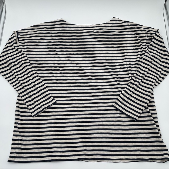 J. Jill Relaxed Fit Boat Neck Long Sleeve Striped Top Shirt Size Large New - Picture 8 of 14